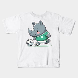 Rhino as Soccer player at Soccer Kids T-Shirt